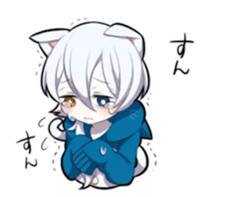 😭 すん Anime, Mèo, Buồn, Khóc, Kawaii, Dễ thương, Manga telegram sticker