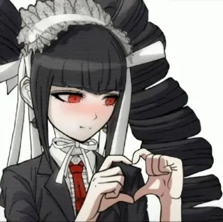 🌟 Celestia Ludenberg Danganronpa 动漫, 角色, 女孩, 弹丸论破, 塞蕾丝缇雅·罗登堡, 爱心手势 telegram sticker