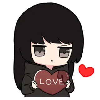 ❤️ LOVE love, cute, heart, girl, kawaii, cartoon telegram sticker