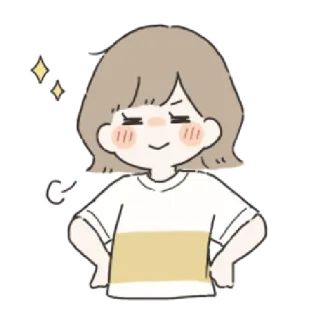 🌟 Dessin animé, Fille, Mignon, Paillettes, Anime telegram sticker