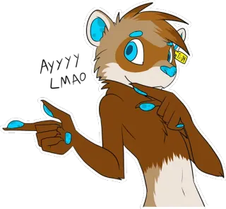 😂 TF-PM Furry, Loutre, Anthropomorphe, Animal, Dessin animé whatsapp sticker