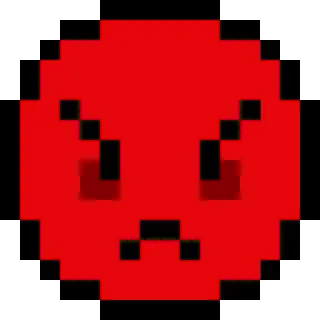 😡 marah, emoji, seni piksel, merah telegram sticker