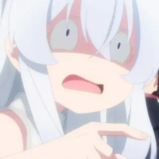 🍃 anime, shocked, white hair, cartoon, expression telegram sticker