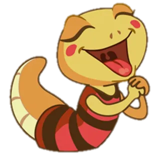 😄 Eidechse, Cartoon, Fröhlich, Tier telegram sticker