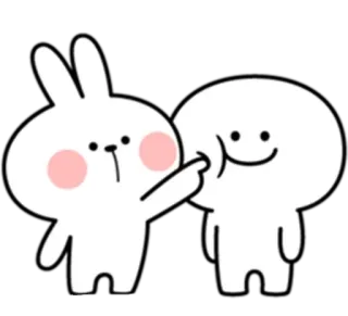 👉 ウサギ, かわいい, マンガ, キャラクター, 動物 telegram sticker