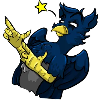 👈 bird, cartoon, character, sticker, cute, funny telegram sticker