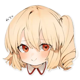 ☺️ Anime, Manga, Dibujo animado, Chica, Rubia, Ojos rojos, Linda telegram sticker