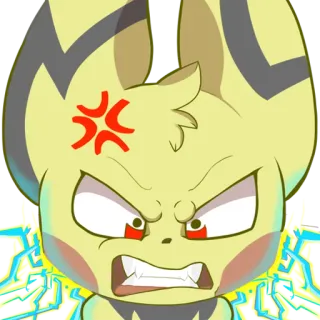 😡 Pichu Pokémon pichu, pokemon, angry, furious, lightning, electric, anime, cute telegram sticker