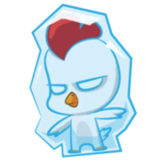 ⛄ pollo, cartone animato, arrabbiato, animale, uccello, personaggio whatsapp sticker