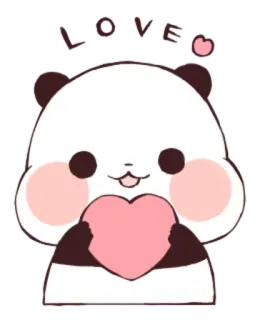 ❤ LOVE Panda, Amor, Corazón, Lindo, Animal telegram sticker