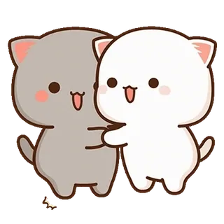 ⭐ cat, cute, cartoon, kawaii, friendship telegram sticker