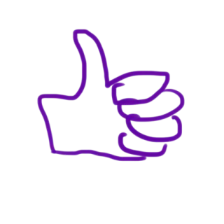 👍 Polegar para cima, Gostei, Roxo, Gesto, Aprovação, Positivo whatsapp sticker