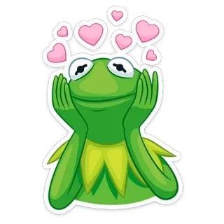 💖 Kermit Kermit the Frog, Muppets, love, hearts, cute, green, frog telegram sticker