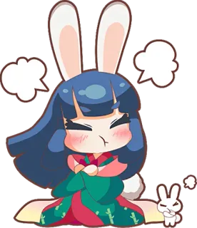 😤 dibujos animados, enojado, conejo, conejo, anime, chibi whatsapp sticker