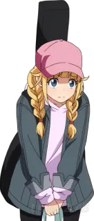 🙇‍♀ anime, garota, loira, desenho animado, personagem, ilustração telegram sticker