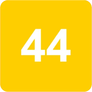 🟨 44 number, yellow, square telegram sticker