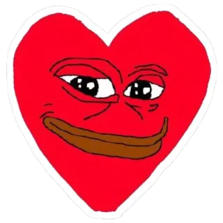 ❤️ pepe, heart, meme, internet culture, cartoon whatsapp sticker