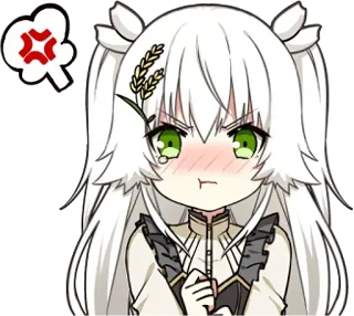 💢 anime, cute, girl, angry, chibi, sticker telegram sticker