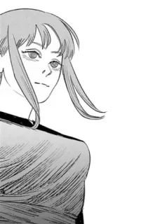 😊 Makima Chainsaw Man anime, manga, chainsaw man, makima, black and white telegram sticker