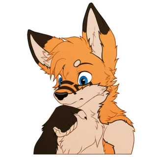 🤔 rubah, furry, hewan, kartun, mamalia telegram sticker