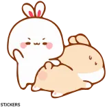😒 กระต่าย, น่ารัก, สัตว์, การ์ตูน, สติกเกอร์ telegram sticker