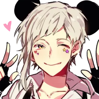 😉 Anime, Charakter, Frieden, Zwinkern, Süß telegram sticker
