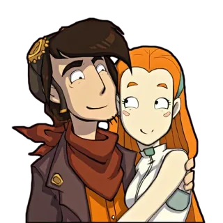 💑 cartoon, couple, embrace, love, relationship telegram sticker