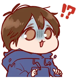 💞 anime, shocked, exclamation mark, question mark, cartoon telegram sticker