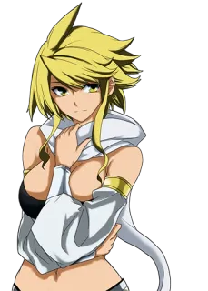 😏 Anime, Vrouw, Blond, Personage, Fantasy telegram sticker