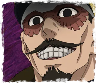 😬 anime, sonriendo, bigote, hombre, expresión telegram sticker