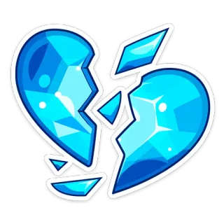 💔 失恋, 傷心, 悲しみ, 感情的, 氷, クリスタル, 愛, 悲哀 telegram sticker