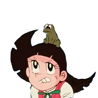 😤 Anime, Dessin animé, Fille, Grenouille, Mignon, Personnage whatsapp sticker