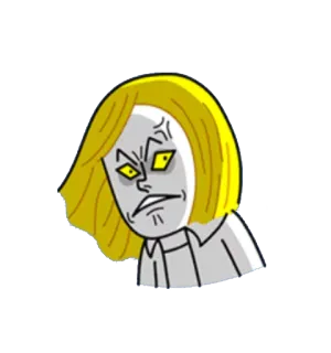 😌 Dessin animé, En colère, Cheveux blonds, Expression, Irrité whatsapp sticker