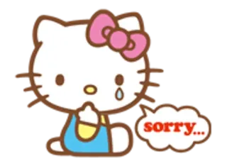 🌟 Hello Kitty sorry... chaton, excuses, mignon, désolé(e), larmes telegram sticker