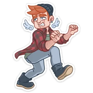 🤫 cartone animato, personaggio, maschio, freddo, adesivo whatsapp sticker