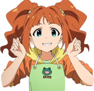 😊 KERO Anime, Ragazza, Rana, Carino, Cartone animato, Grembiule telegram sticker