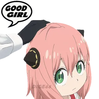 👧 Anya Forger Spy x Family GOOD GIRL Anime, Mädchen, Kopf tätscheln, Süß, Spy x Family telegram sticker