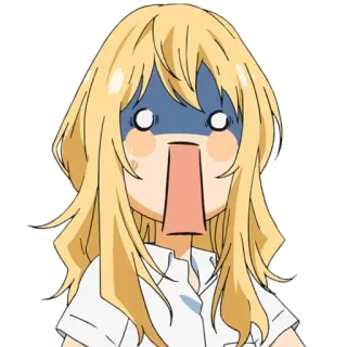 😱 Kaori Miyazono Your Lie in April anime, surprised, shocked, Kaori, Your Lie in April telegram sticker