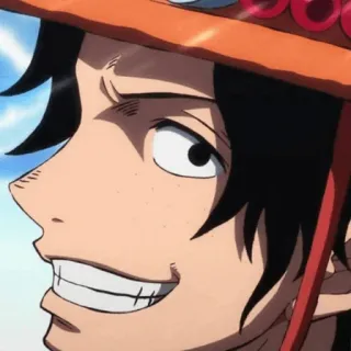 🔥 Ace One Piece Anime, One Piece, Personaggio, Ace, Sorriso, Ritratto telegram sticker