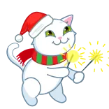 🐈 cat, christmas, santa, scarf, celebration telegram sticker