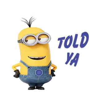 ✍️ Minion TOLD YA มินเนี่ยน, บอกแล้วไง, การ์ตูน, สติกเกอร์ telegram sticker