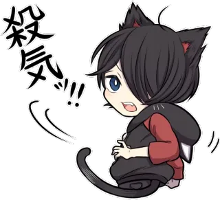 😵 殺気 kucing, anime, manga, imut, kawaii telegram sticker