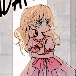 🍼 儿童, 动漫, 漫画, 女孩, 裙子, 可爱 whatsapp sticker