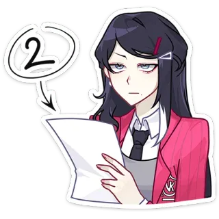 😐 2 anime, cartoon, vrouw, sticker, illustratie telegram sticker