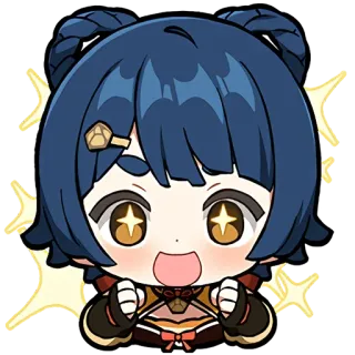 😍 Xiangling Genshin Impact アニメ, 原神, 香菱, ゲーム, かわいい, ちび telegram sticker