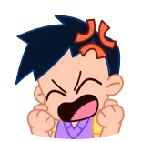 ⭐ Boyfriend Friday Night Funkin' Friday Night Funkin, Boyfriend, angry, frustrated, furious, cartoon, anime style, emoji, reaction telegram sticker