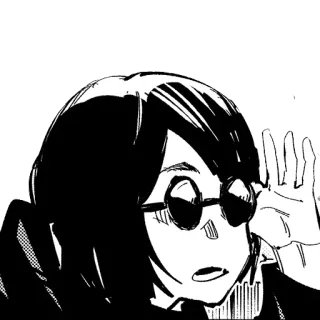 🤔 anime, manga, woman, glasses telegram sticker