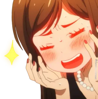 🙈 anime, cô gái, xấu hổ, đỏ mặt, kawaii, dễ thương telegram sticker