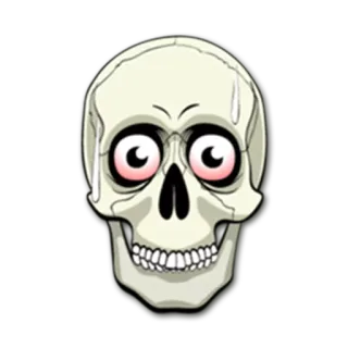 😳 crâne, transpiration, dessin animé, squelette, drôle, bande dessinée, effrayant whatsapp sticker