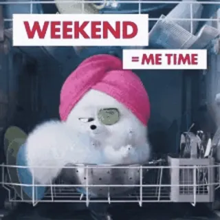 🌟 WEEKEND
= ME TIME weekend, me time, relaxation, self-care, dog, funny, cute, spa day telegram sticker